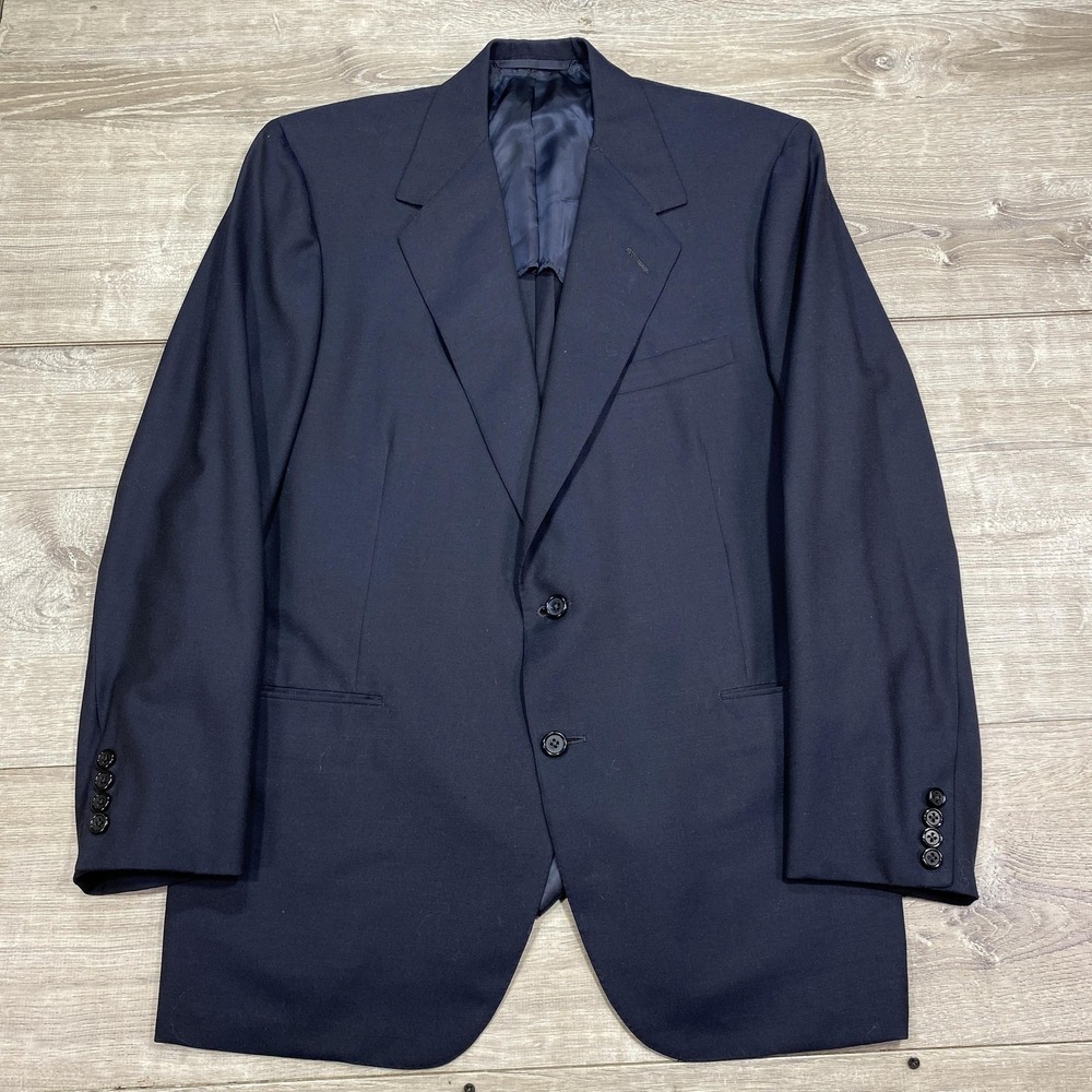 Oxxford Clothes Blazer Mens 42 Navy‎ Super 100s Wool Jacket Sport Coat Classic